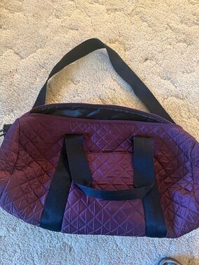 Mossimo Supply Co. Quilted Plum Travel Duffel with Black Straps y2k